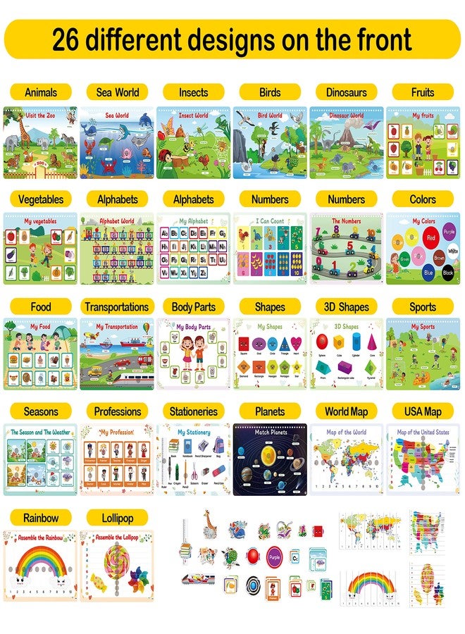 WJPC 53 Designs Busy Book for Toddlers 1,2,3,4,5,6 Years. Preschool Learning Busy Board Kids Boys&Girls Quiet Montessori Toddler Activity Book, Tracing Coloring Book - Image 4